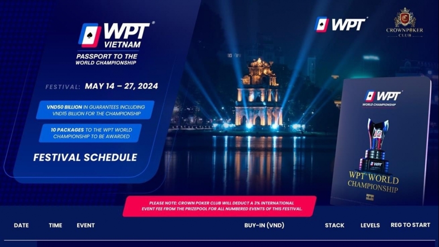 Chủ tịch UBND TP Hà Nội yêu cầu dừng ngay việc tổ chức giải Poker mang tên “WPT VietNam 2024” nếu chưa thực hiện đúng quy trình.