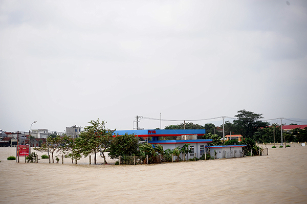 [Ảnh] Phú Yên: Nước lũ dâng cao nhiều khu vực tại TP Tuy Hòa chìm trong biển nước - Ảnh 10