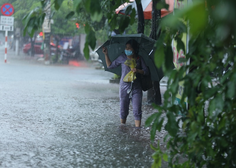 Hà Tĩnh: Đường phố ngập sâu sau mưa lớn - Ảnh 4