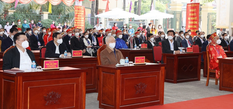 Tổng Bí thư Nguyễn Phú Trọng dự Ngày hội đại đoàn kết toàn dân tộc tại huyện Hoài Đức - Ảnh 2