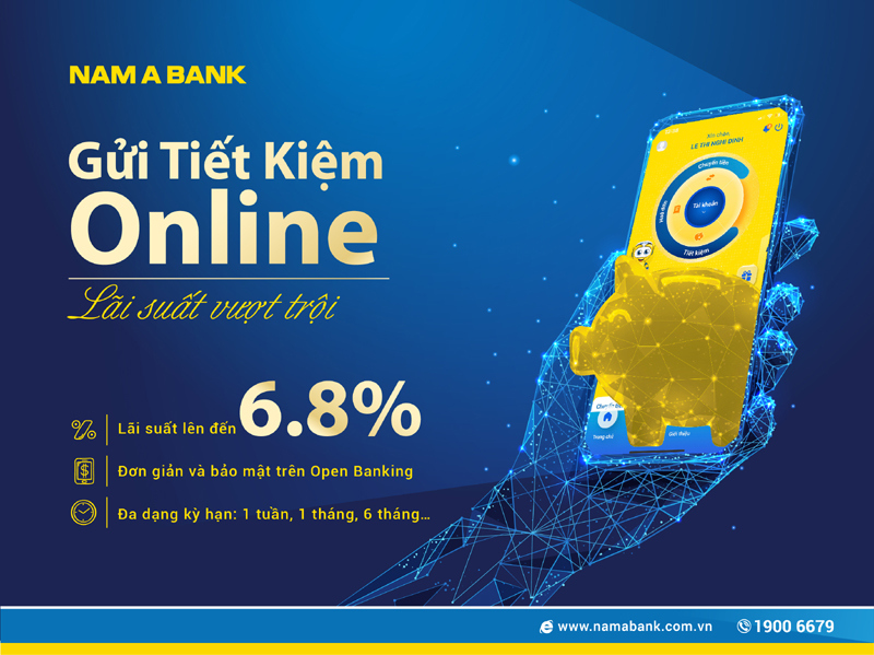 Lãi suất tiết kiệm online Nam A Bank lên đến 6,8%/năm - Ảnh 1
