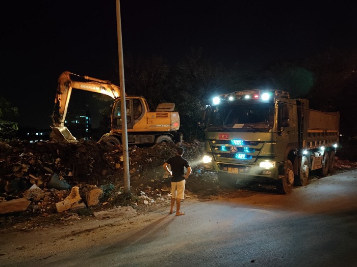 Huyện Hoài Đức: Đã xử lý dứt điểm bãi rác gây ô nhiễm tại chân cầu vượt xã An Khánh - Ảnh 1