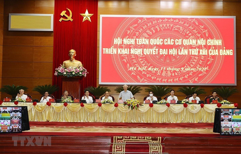 Tổng Bí thư Nguyễn Phú Trọng dự hội nghị các cơ quan nội chính triển khai Nghị quyết Đại hội XIII của Đảng - Ảnh 1