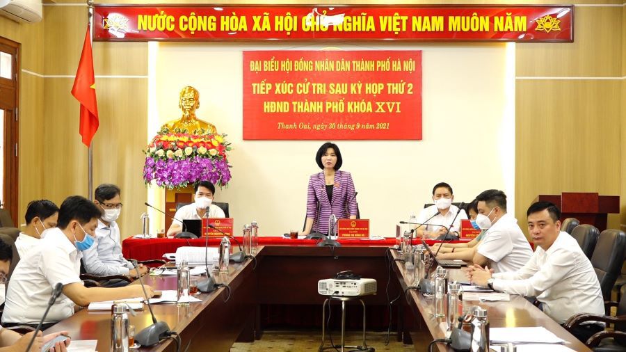 Đại biểu HĐND TP Hà Nội tiếp xúc cử tri huyện Thanh Oai sau Kỳ họp thứ 2 - Ảnh 1