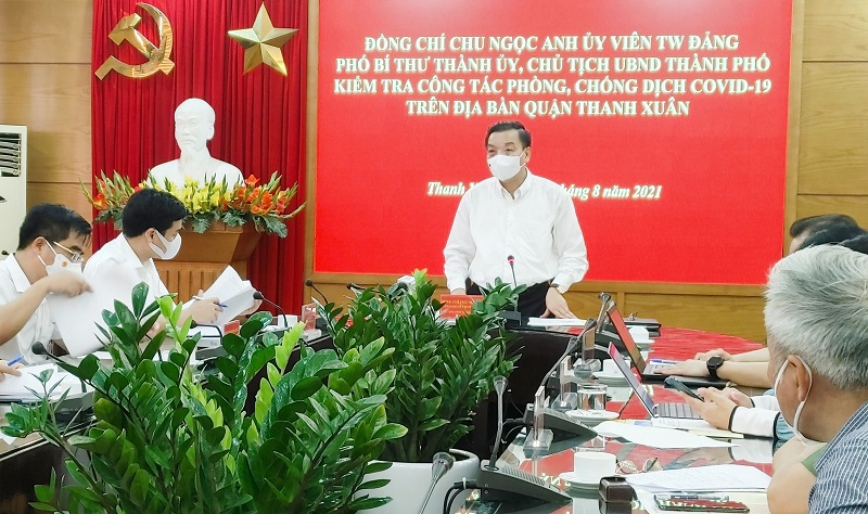 Chủ tịch UBND TP Hà Nội Chu Ngọc Anh thị sát, chỉ đạo xử lý ổ dịch 42 ca dương tính SARS-CoV-2 - Ảnh 4