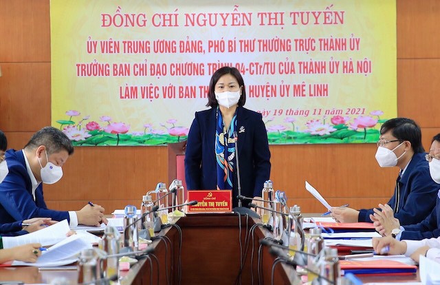Phó Bí thư Thường trực Thành ủy Nguyễn Thị Tuyến: Huyện Mê Linh cần làm tốt công tác quy hoạch để thu hút đầu tư phát triển - Ảnh 3