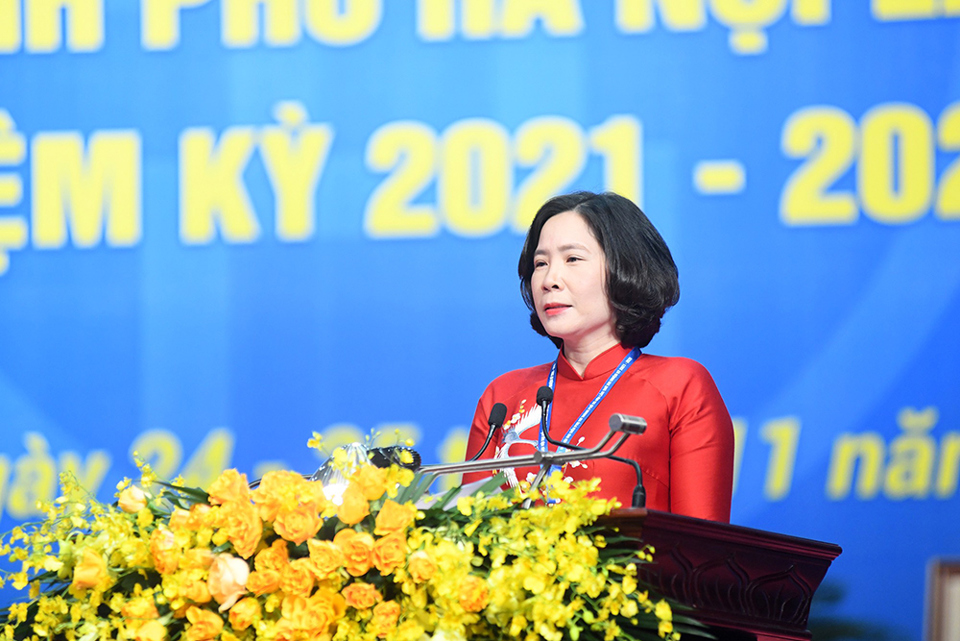 Bà Lê Kim Anh tái đắc cử Chủ tịch Hội Liên hiệp phụ nữ TP Hà Nội - Ảnh 1
