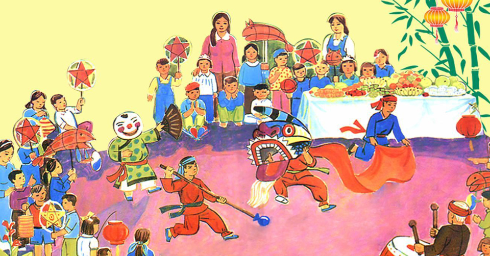 Bộ tranh tô màu tết Trung Thu cho bé tập tô