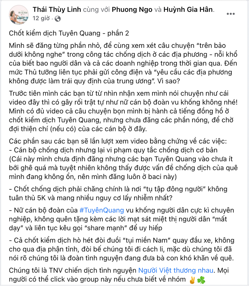 Lực lượng chức năng tố ngược đoàn của ca sĩ Thái Thuỳ Linh không chấp hành quy định phòng dịch - Ảnh 2