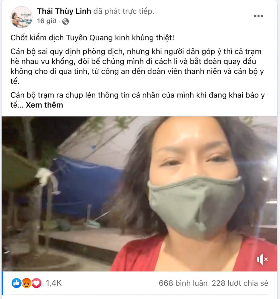 Lực lượng chức năng tố ngược đoàn của ca sĩ Thái Thuỳ Linh không chấp hành quy định phòng dịch - Ảnh 1