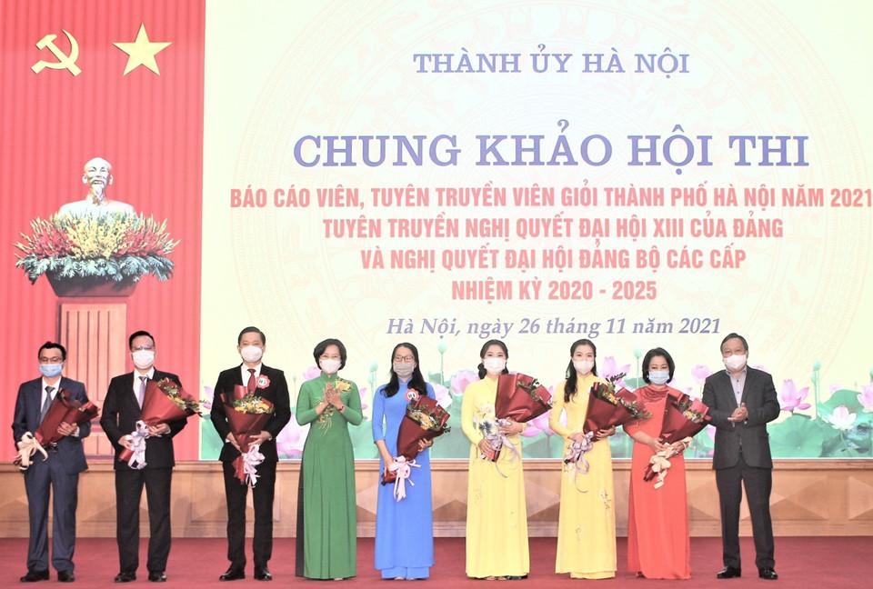 Chung khảo Hội thi báo cáo viên, tuyên truyền viên giỏi TP Hà Nội: Lan tỏa kinh nghiệm hay, kỹ năng tốt - Ảnh 1