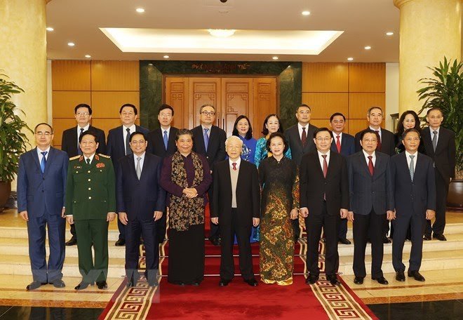 Tổng Bí thư Nguyễn Phú Trọng trao Quyết định nghỉ chế độ cho 6 Ủy viên Bộ Chính trị - Ảnh 3