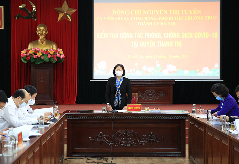 Phó Bí thư Thường trực Thành uỷ Nguyễn Thị Tuyến: Giữ vững nguyên tắc “4 tại chỗ” trong phòng chống dịch - Ảnh 1