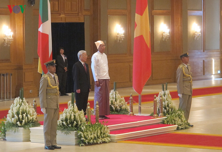 Hình ảnh ngày đầu Tổng Bí thư Nguyễn Phú Trọng thăm Myanmar - Ảnh 6
