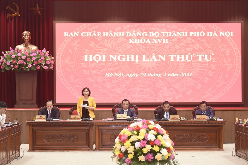 Hội nghị lần thứ 4 Ban Chấp hành Đảng bộ TP Hà Nội: Xem xét Nghị quyết chuyên đề về công tác cán bộ - Ảnh 6