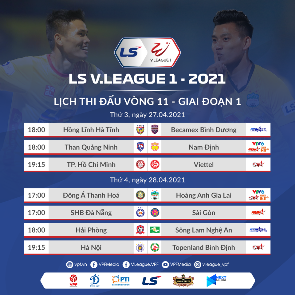 Lịch thi đấu chi tiết vòng 11 V-League 2021 - Ảnh 2