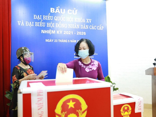 Hơn 5,4 triệu cử tri Thủ đô Hà Nội náo nức đi bầu cử đại biểu Quốc hội và HĐND các cấp nhiệm kỳ 2021 - 2026 - Ảnh 47