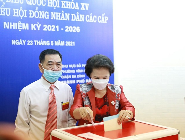 Hơn 5,4 triệu cử tri Thủ đô Hà Nội náo nức đi bầu cử đại biểu Quốc hội và HĐND các cấp nhiệm kỳ 2021 - 2026 - Ảnh 48