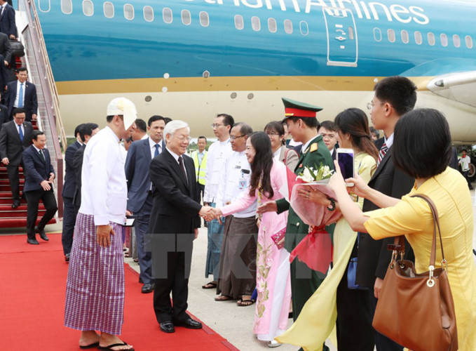 Hình ảnh ngày đầu Tổng Bí thư Nguyễn Phú Trọng thăm Myanmar - Ảnh 2