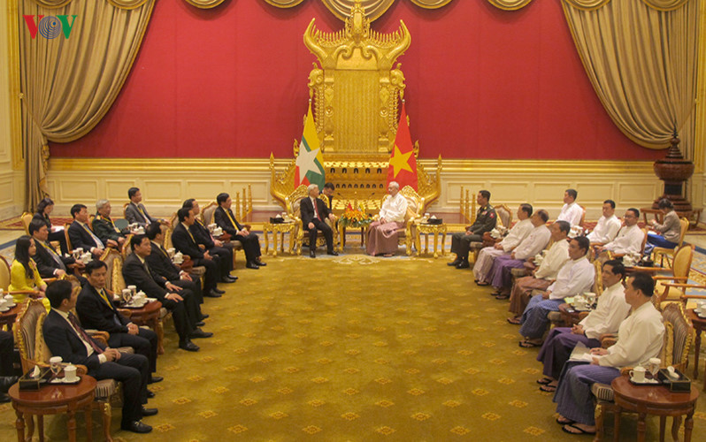 Hình ảnh ngày đầu Tổng Bí thư Nguyễn Phú Trọng thăm Myanmar - Ảnh 9