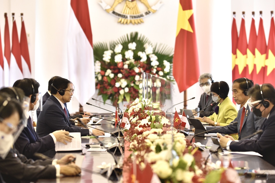 [Ảnh] Thủ tướng Phạm Minh Chính gặp song phương Tổng thống Indonesia - Ảnh 5