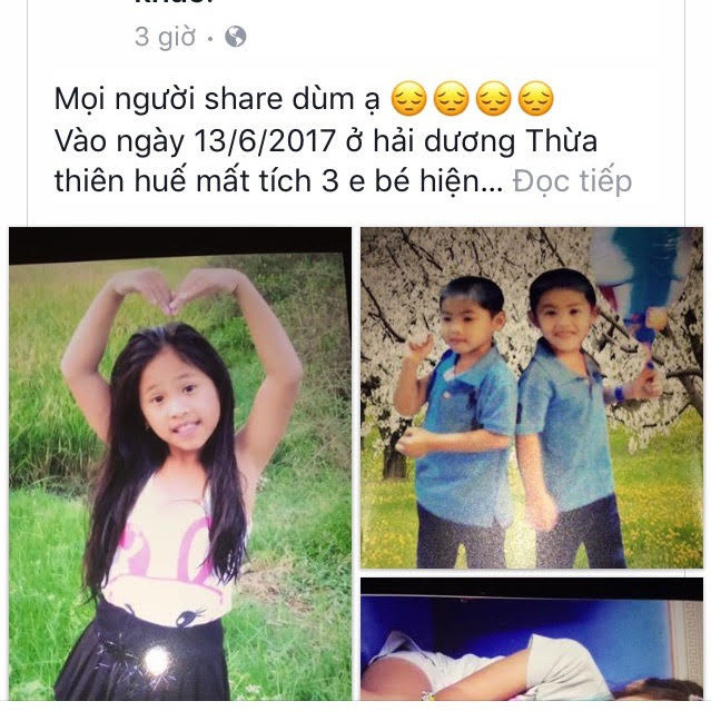 Thừa Thiên-Huế: Nhờ Facebook, nhanh chóng tìm được 3 đứa trẻ "mất tích" - Ảnh 1
