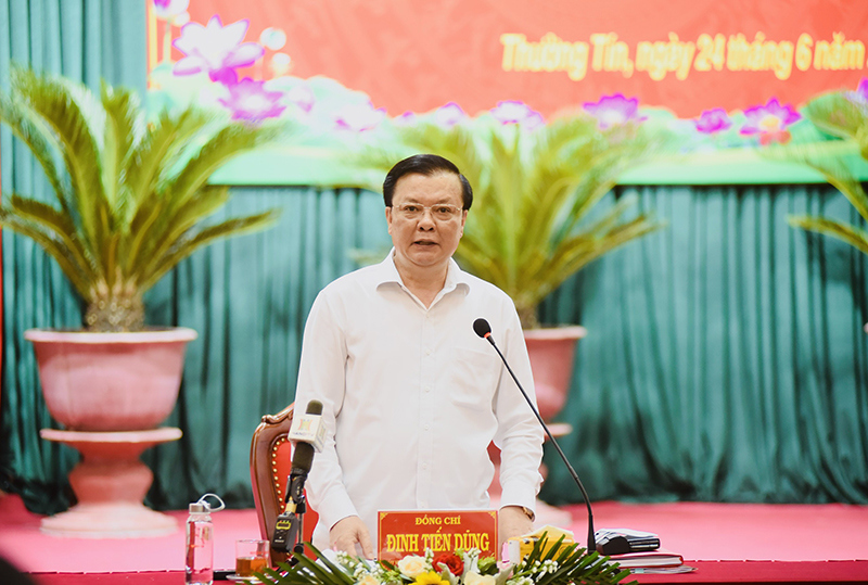 Bí thư Thành ủy Đinh Tiến Dũng: Huyện Thường Tín phải bảo đảm phát triển hài hòa, bền vững - Ảnh 1