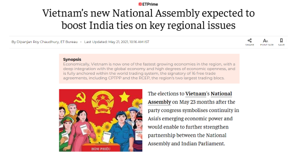 Báo chí Ấn Độ đánh giá cao cách tổ chức bầu cử tại Việt Nam - Ảnh 1