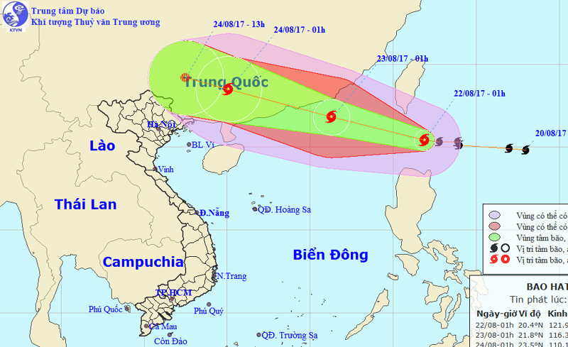 Bão Hato mạnh lên, tiến sát Biển Đông - Ảnh 1