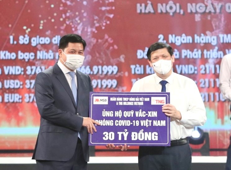 TNG Holding Vietnam và Ngân hàng TMCP Hàng Hải Việt Nam (MSB) ủng hộ gần 50 tỷ đồng cho hoạt động phòng chống dịch Covid-19 - Ảnh 1