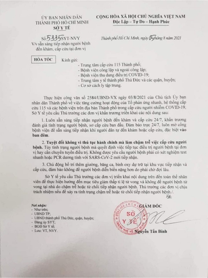 Tất cả bệnh viện tại TP Hồ Chí Minh phải tiếp nhận người đến cấp cứu - Ảnh 2