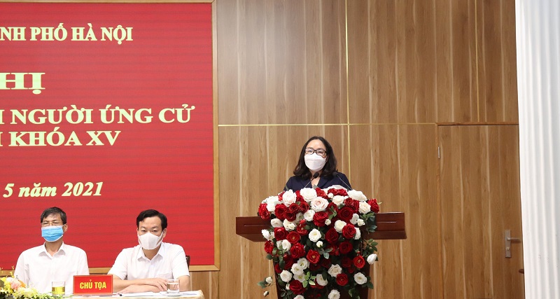 Chủ tịch HĐND TP Nguyễn Ngọc Tuấn cùng các ứng cử viên đại biểu Quốc hội khóa XV tiếp xúc cử tri quận Cầu Giấy - Ảnh 5