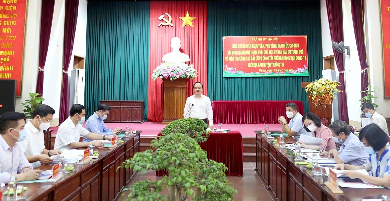 Chủ tịch HĐND Thành phố Nguyễn Ngọc Tuấn: Huyện Thường Tín nhanh chóng truy vết, tránh bỏ qua “thời điểm vàng” trong phòng chống dịch Covid-19 - Ảnh 5