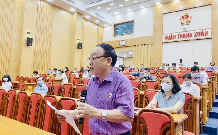 Trưởng Ban Tuyên giáo Thành ủy Bùi Huyền Mai và các ứng viên đại biểu HĐND TP khoá XVI tiếp xúc cử tri quận Thanh Xuân - Ảnh 7