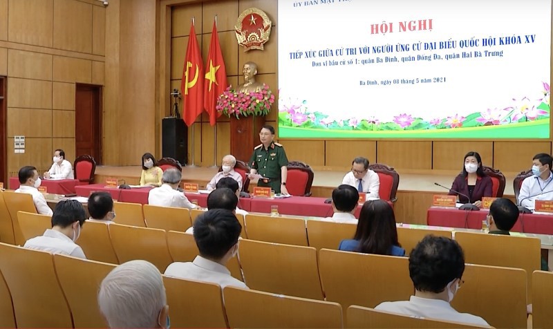 Tổng Bí thư Nguyễn Phú Trọng và các ứng cử viên đại biểu Quốc hội khóa XV vận động bầu cử tại Đơn vị bầu cử số 1 TP  Hà Nội - Ảnh 3