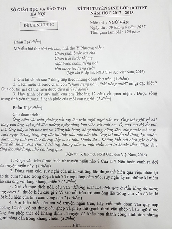 Đề Văn dễ, thí sinh tự tin đạt điểm cao - Ảnh 2