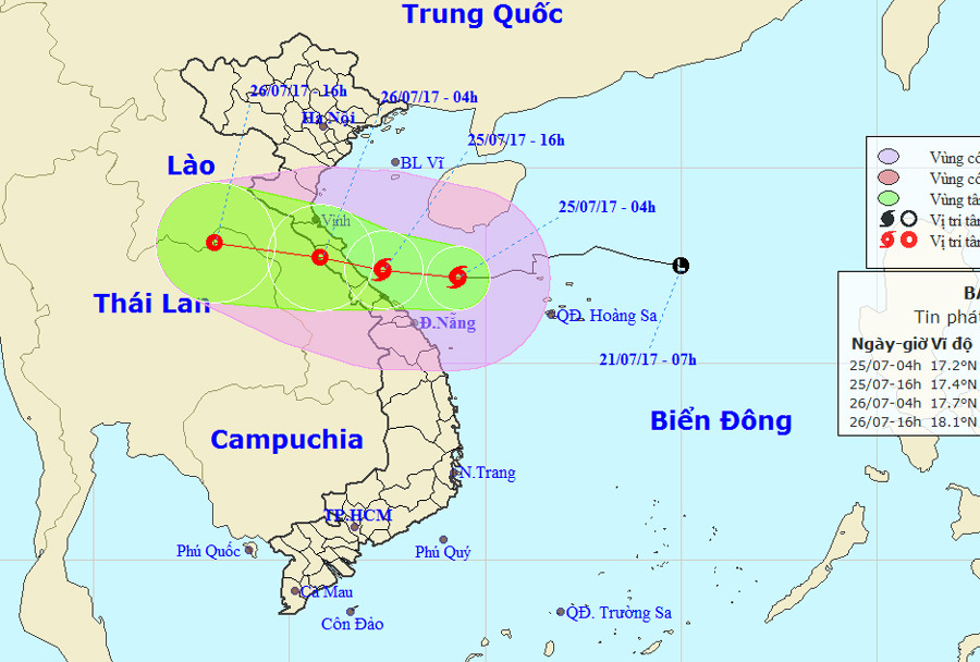 Chiều tối nay, bão số 4 đi vào Hà Tĩnh - Quảng Trị - Ảnh 1