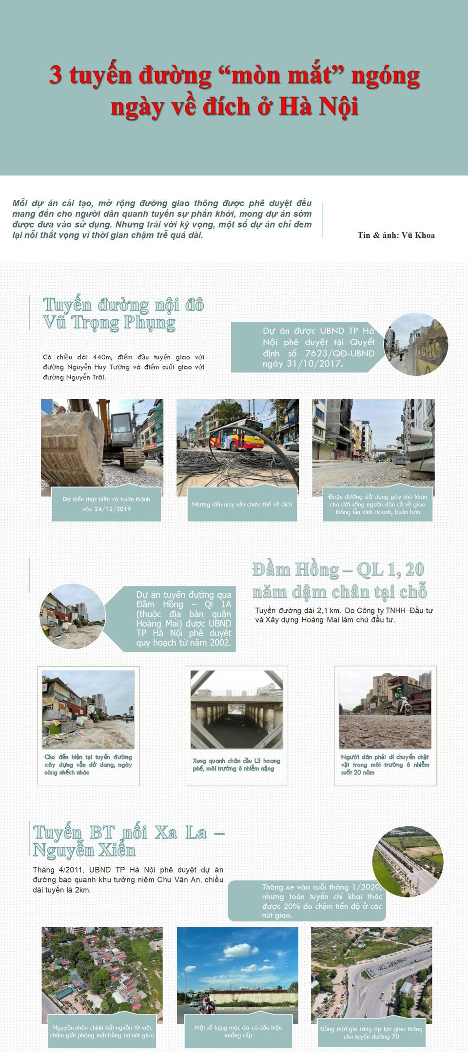 [Infographic] 3 tuyến đường "mòn mắt" ngóng ngày về đích ở Hà Nội - Ảnh 1