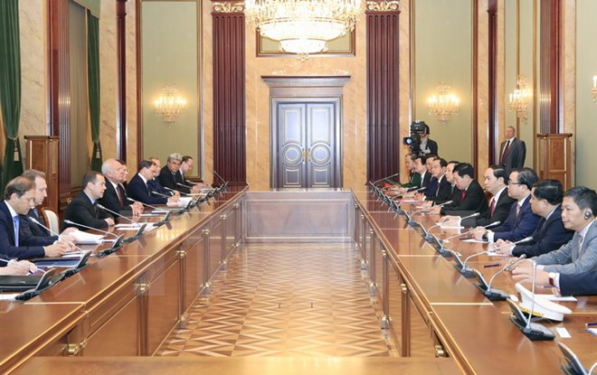 Chủ tịch nước Trần Đại Quang hội kiến Thủ tướng Nga Dmitry Medvedev - Ảnh 2
