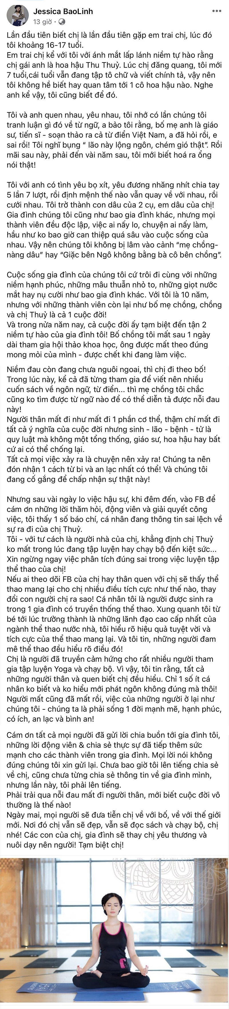 Em dâu Hoa hậu Thu Thủy: "Xin ngừng việc phân tích đúng sai trong việc luyện tập thể thao của chị" - Ảnh 2