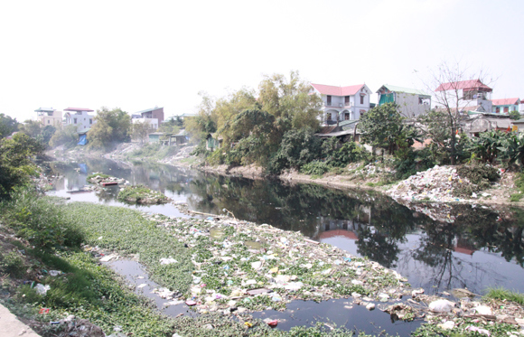 Sạt lở nghiêm trọng ven sông Nhuệ thuộc huyện Thanh Trì - Ảnh 1