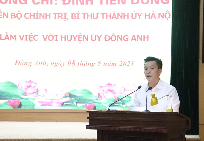 Bí thư Thành ủy Hà Nội Đinh Tiến Dũng: Huyện Đông Anh phải tăng cường biện pháp phòng dịch tại điểm bỏ phiếu - Ảnh 2
