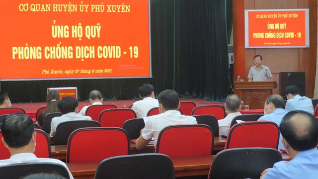 Huyện Phú Xuyên phát động ủng hộ "Quỹ vaccine phòng, chống dịch Covid-19" - Ảnh 1