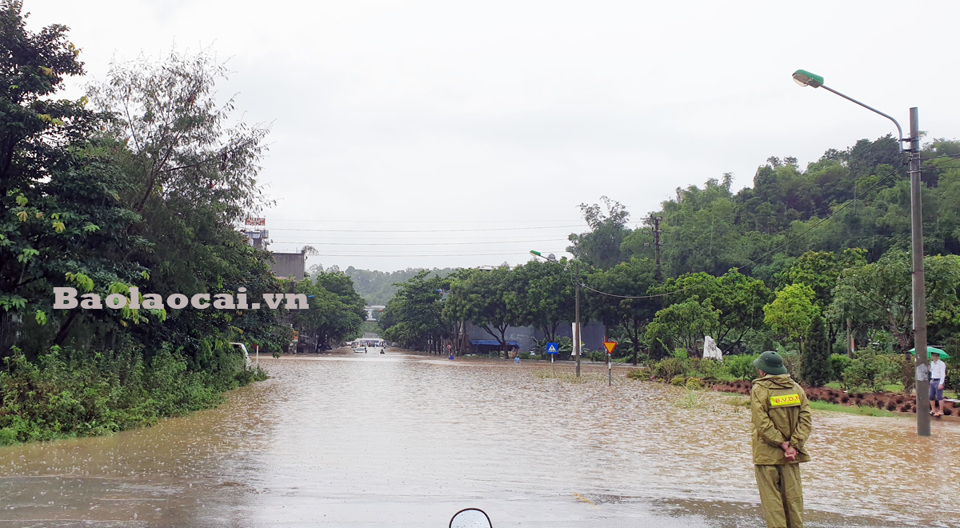 Thành phố Lào Cai ngập sâu sau trận mưa lớn - Ảnh 13