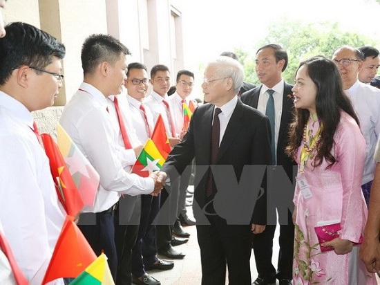 Tổng Bí thư Nguyễn Phú Trọng bắt đầu thăm cấp Nhà nước Myanmar - Ảnh 1