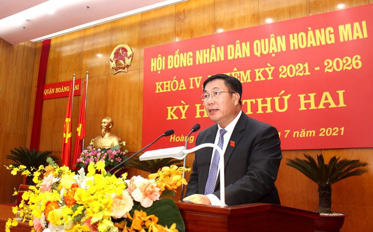 HĐND quận Hoàng Mai thông qua 7 nhóm nhiệm vụ và giải pháp trọng tâm 6 tháng cuối năm 2021 - Ảnh 1
