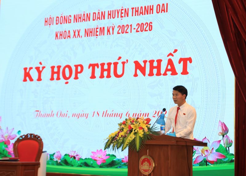 Thanh Oai: Bầu chức danh chủ chốt HĐND, UBND huyện nhiệm kỳ 2021 - 2026 - Ảnh 2