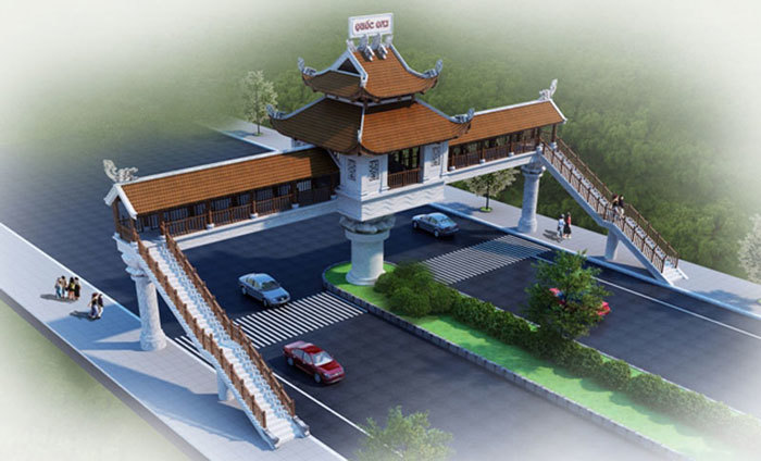 Cổng chào huyện Quốc Oai lấy ý tưởng từ chùa Thầy - Ảnh 3