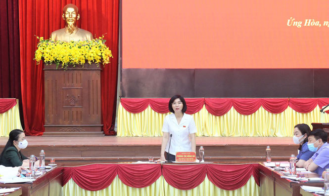 Phó Chủ tịch HĐND TP Phùng Thị Hồng Hà: Huyện Ứng Hòa cần đa dạng hình thức tuyên truyền bầu cử kết hợp với phòng chống dịch - Ảnh 1