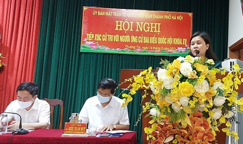 Ứng cử viên đại biểu Quốc hội khóa XV tiếp xúc cử tri huyện Thường Tín: Gắn bó và thấu hiểu cơ sở - Ảnh 6